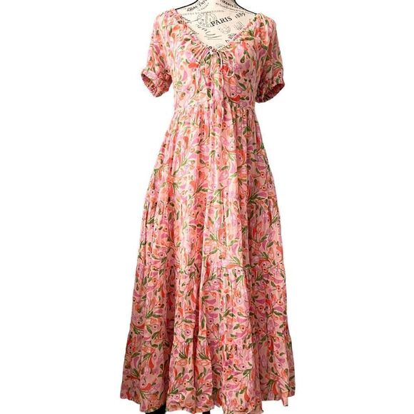 Banjanan Norma Mini Bloom Rose Midi Dress in Size Small - Picture 4 of 14